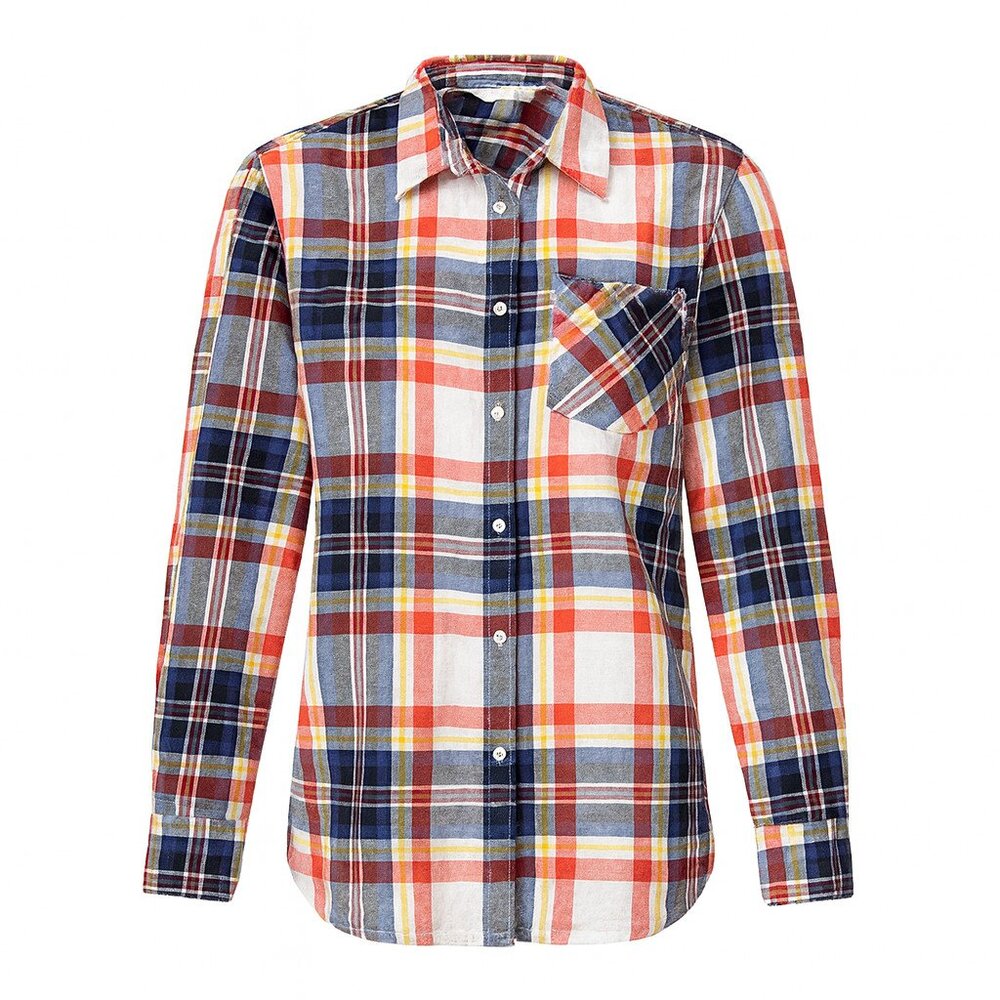 Old Navy Boyfriend Shirt Plaid Flannel XL Button Down Colorful Cowgirl gorpcore